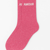 Chaussettes à paillettes Amour 36-40 Rose Bubble WOOM
