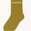 Chaussettes à Paillettes Capricieuse Moutarde WOOM