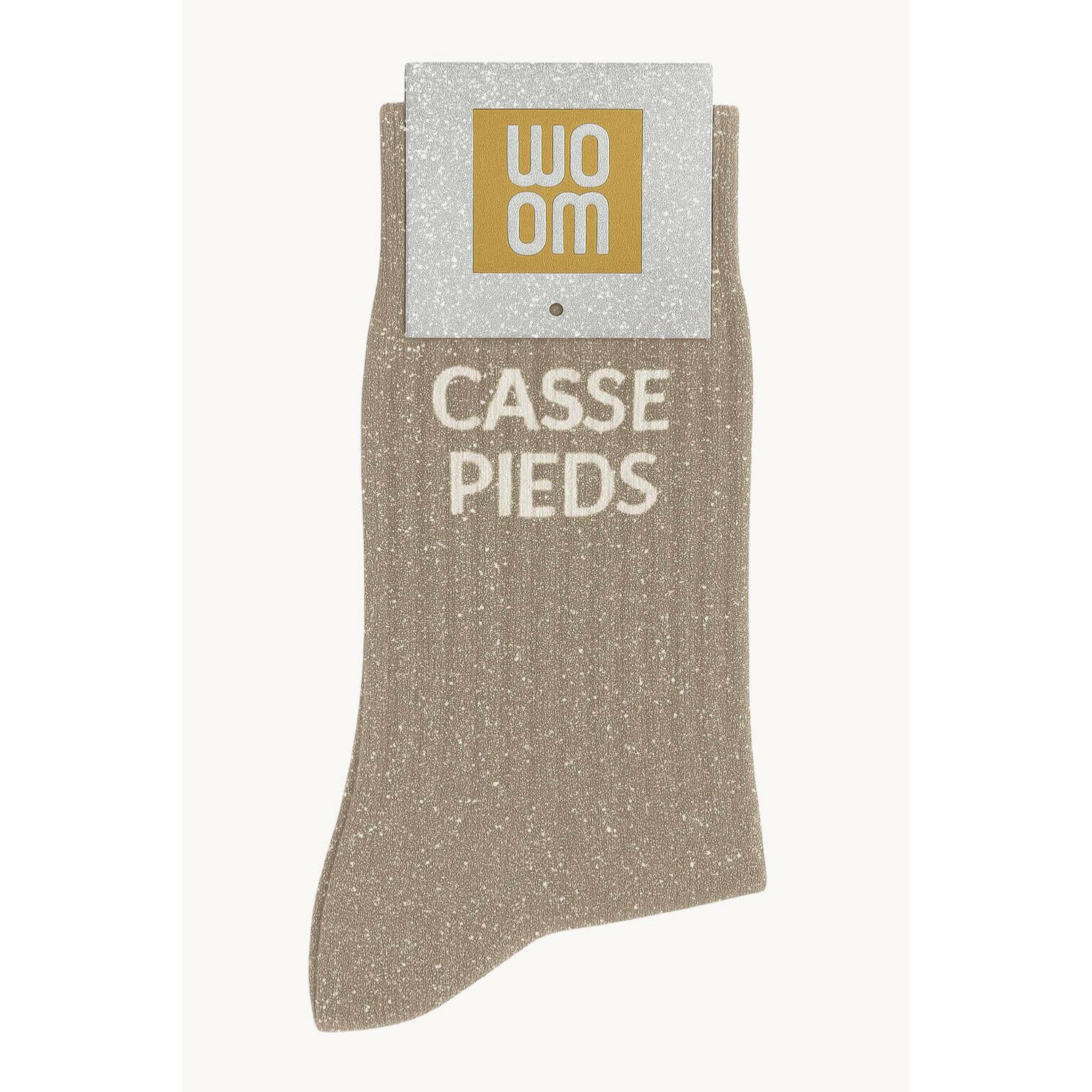 Chaussettes à Paillettes Casse Pieds 36-40 Beige WOOM