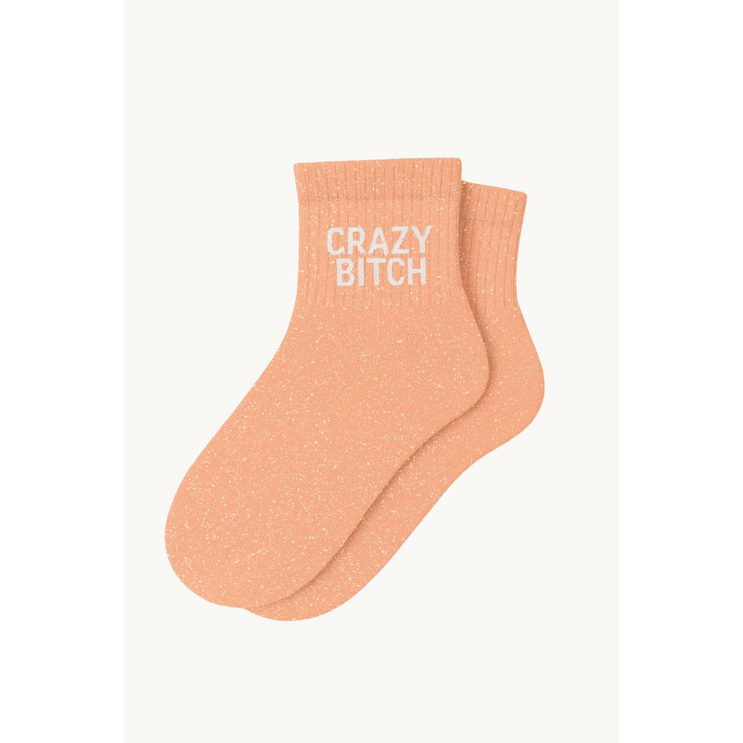 Chaussettes à Paillettes Courtes Crazy Bitch 36-40 Peach WOOM