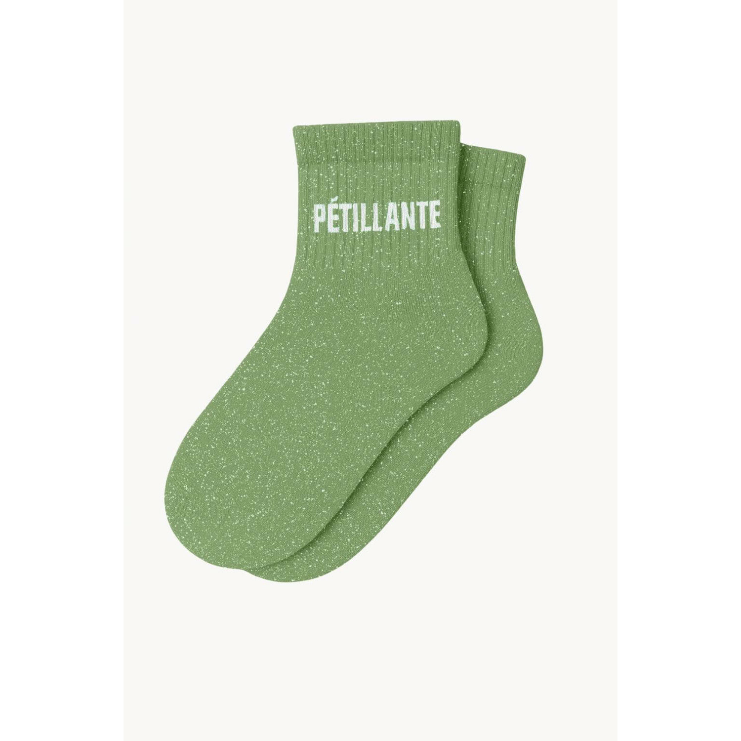 Chaussettes à Paillettes Courtes Pétillante 36-40 Vert amande WOOM