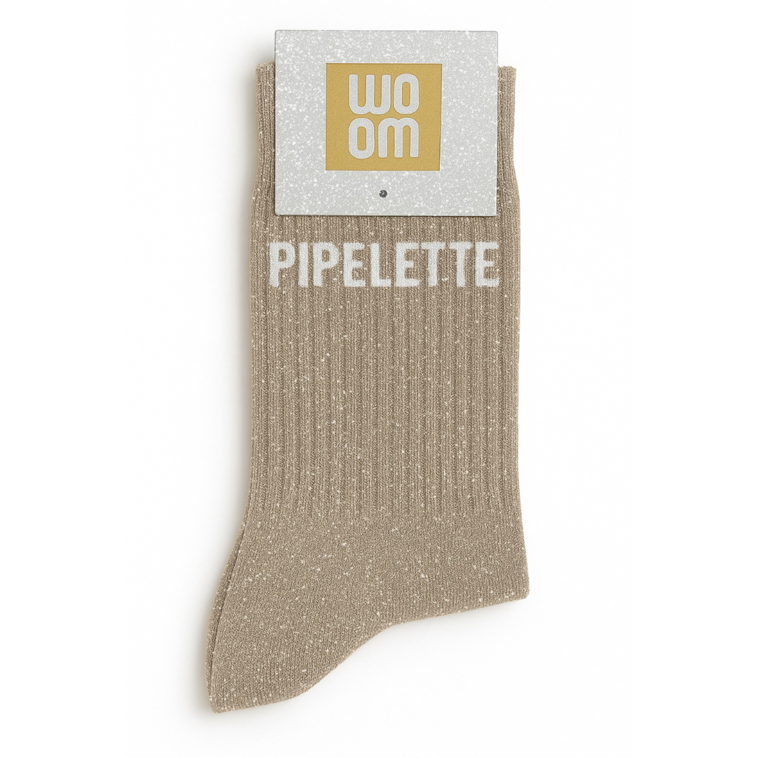 Chaussettes à Paillettes Pipelette 36-40 Beige WOOM