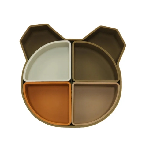 ChoO Assiette Compartimentée Ours Albert Kaki Multi Mix
