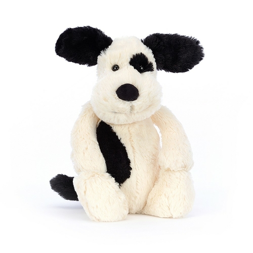 Jellycat Peluche Bashful Black and Cream Puppy