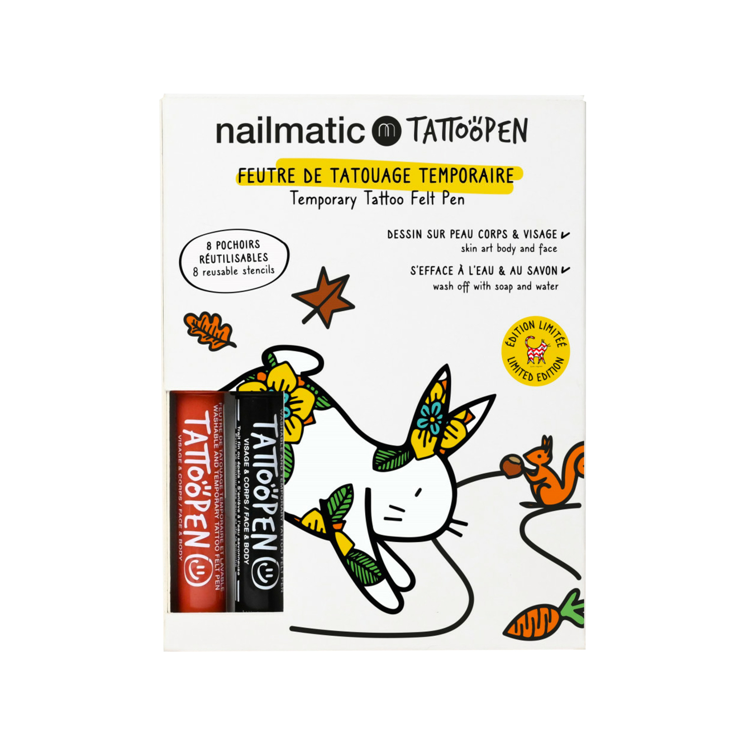 Kit de 2 Tattoopen avec pochoirs Ami Imaginaire - Bunny Nailmatic