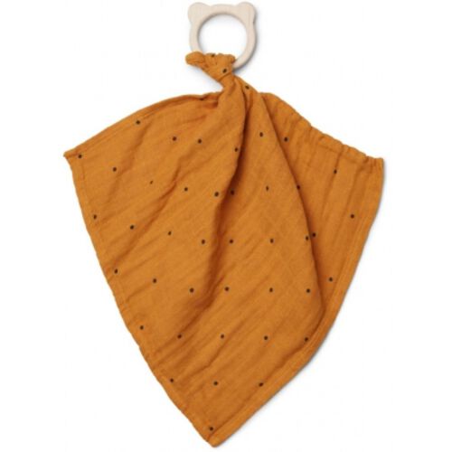 Liewood Anneau de Dentition et Doudou Lange Pois Moutarde