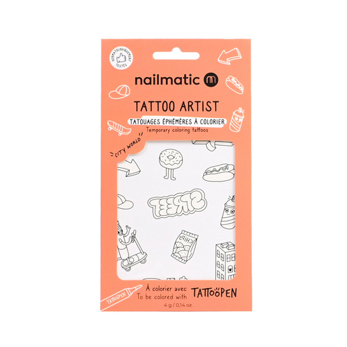 Nailmatic Planche de 12 tatouages éphémères - City World