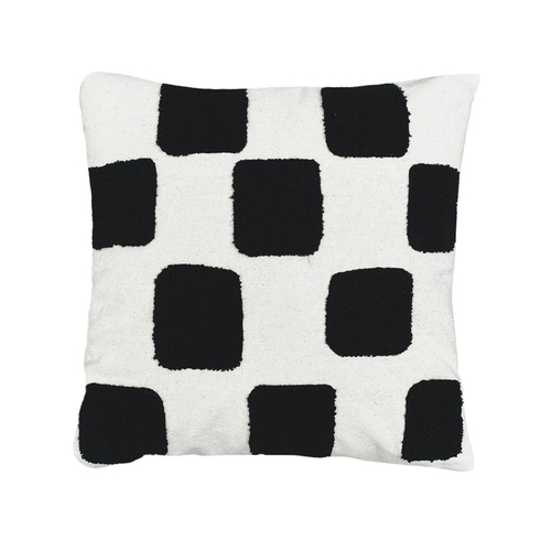 Opjet Coussin Carreaux Noir