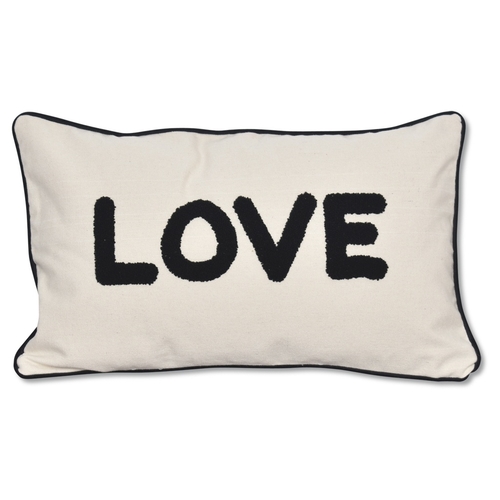 Opjet Coussin Love en toile Blanc