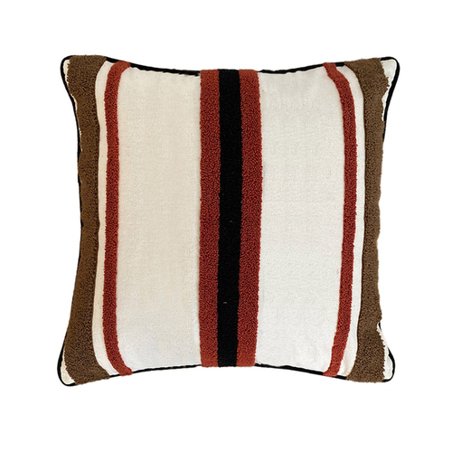 Opjet Coussin Rayures Terracotta