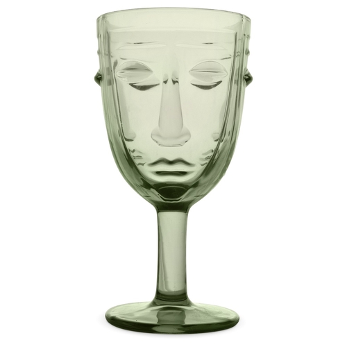 Opjet Verre à Pied Visage Vert