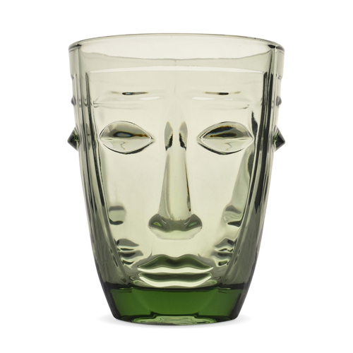 Opjet Verre Gobelet Visage Vert