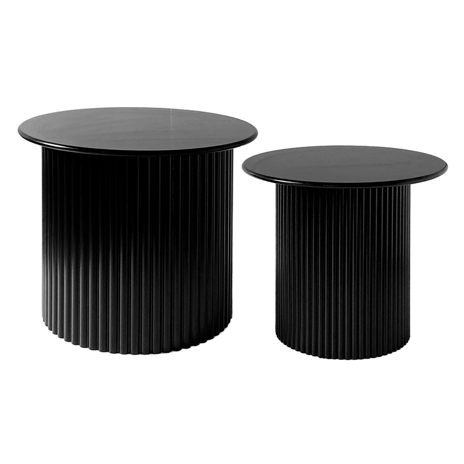 Set de 2 tables basses Rondes Noir Opjet