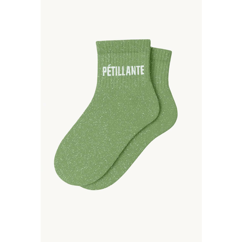 WOOM Chaussettes à Paillettes Courtes Pétillante 36-40 Vert amande